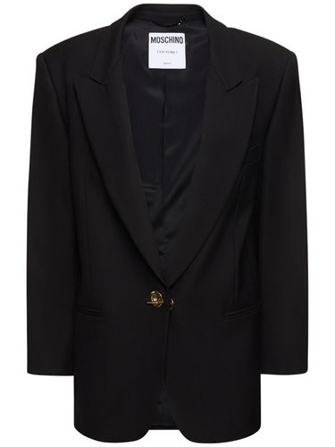 Stretch Viscose Gabardine Jacket - MOSCHINO - Modalova