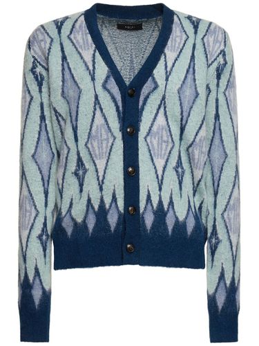 Cardigan Argyle In Maglia Di Misto Mohair - AMIRI - Modalova