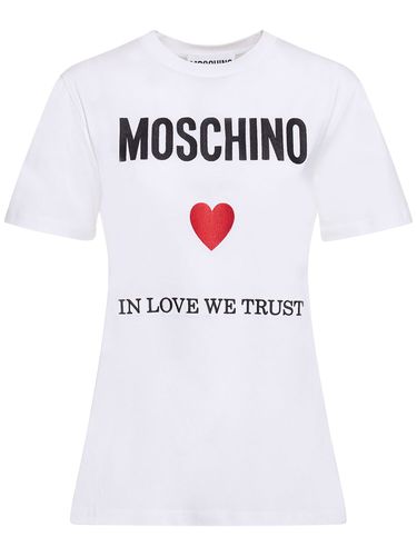 T-shirt Aus Baumwolljersey Mit Logo - MOSCHINO - Modalova