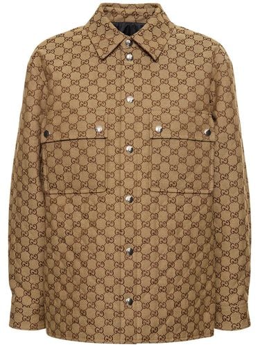 Gg Canvas Cotton Blend Shirt - GUCCI - Modalova