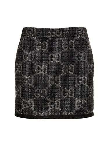 Gg Wool Blend Tweed Skirt - GUCCI - Modalova