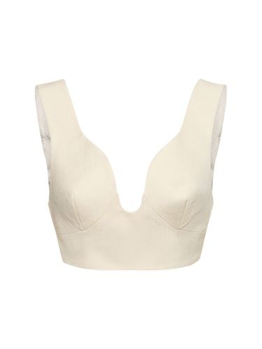 Viscose & Silk Curved Neck Crop Top - JIL SANDER - Modalova