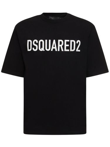 Loose Fit Printed Cotton T-shirt - DSQUARED2 - Modalova