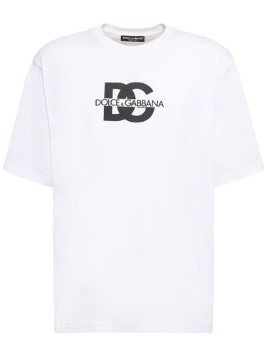 Logo Cotton Jersey T-shirt - DOLCE & GABBANA - Modalova