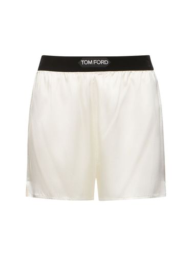 Logo Silk Satin Mini Shorts - TOM FORD - Modalova