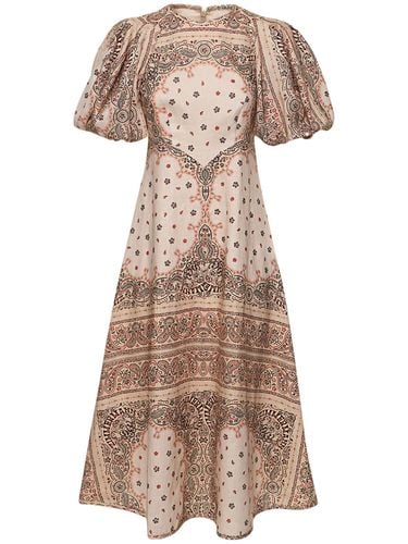 Day Printed Linen Midi Dress - ZIMMERMANN - Modalova