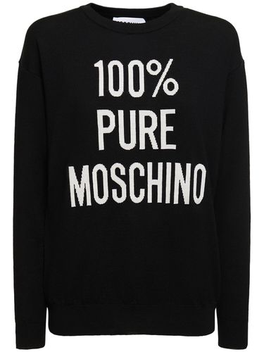 Wool Knit Logo Sweater - MOSCHINO - Modalova