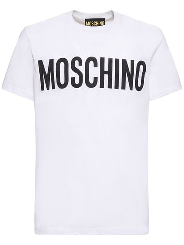 Logo Print Cotton T-shirt - MOSCHINO - Modalova