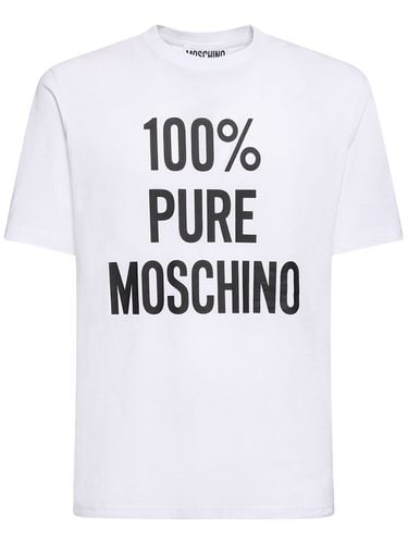 T-shirt Aus Baumwolle „100% Pure “ - MOSCHINO - Modalova