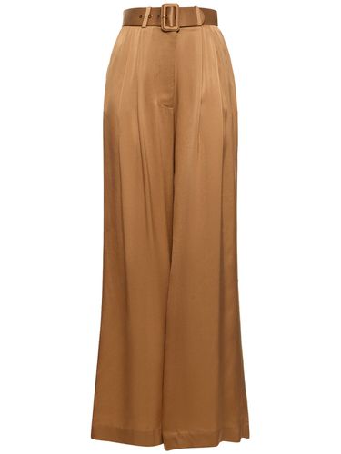 Silk Satin Tuck Pants - ZIMMERMANN - Modalova