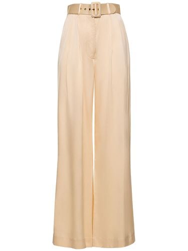 Silk Satin Tuck Pants - ZIMMERMANN - Modalova