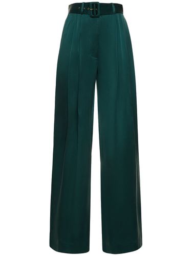 Silk Satin Tuck Pants - ZIMMERMANN - Modalova