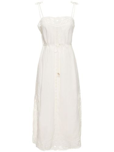 August Broderie Linen Midi Slip Dress - ZIMMERMANN - Modalova