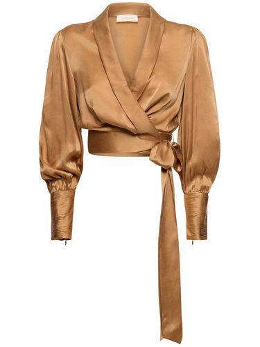 Silk Satin Wrap Top - ZIMMERMANN - Modalova