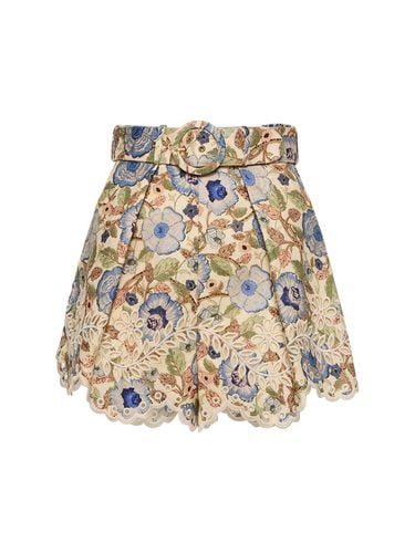 Shorts De Lino Bordados - ZIMMERMANN - Modalova