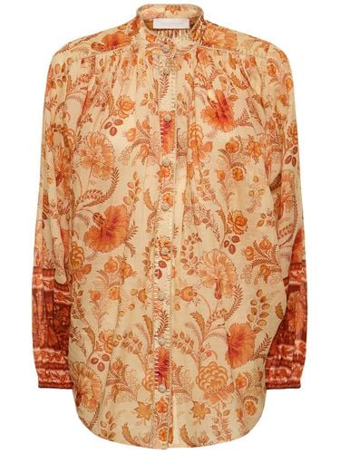 Junie Billow Printed Ramie Shirt - ZIMMERMANN - Modalova