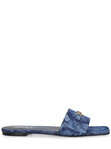 Denim Mule Flats - VERSACE - Modalova