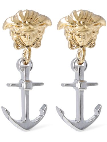 Anchor Logo Pendant Earrings - VERSACE - Modalova