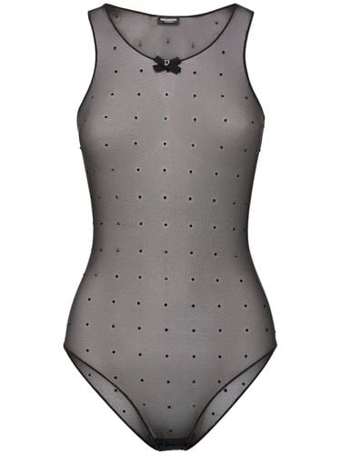 Crystal Dots Mesh Crewneck Bodysuit - DSQUARED2 - Modalova