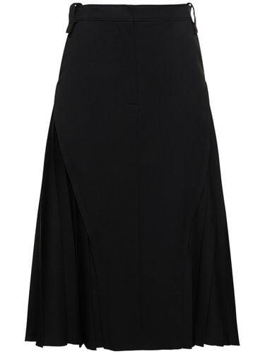 Wool Blend Midi Skirt With Pleats - FERRARI - Modalova