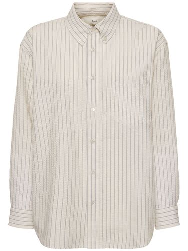 Oversized Striped Cotton Blend Shirt - DUNST - Modalova