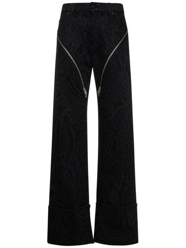 Jeans Vita Alta Snake In Denim / Zip - MUGLER - Modalova