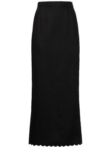 Zayla Linen Midi Pencil Skirt - POSSE - Modalova