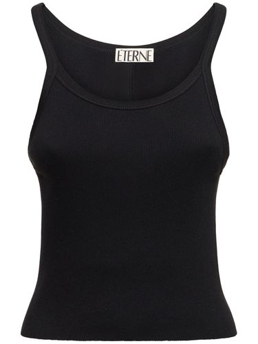 Cropped Rib Cotton Tank Top - ÉTERNE - Modalova