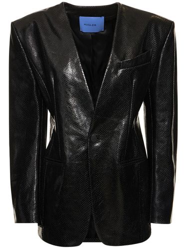 Single Breasted Leather Jacket - MUGLER - Modalova