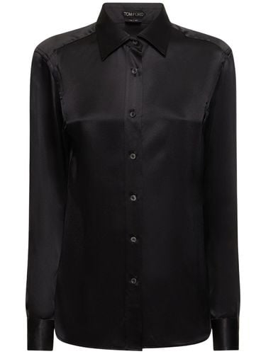 Silk Satin Shirt W/ Pleated Front - TOM FORD - Modalova