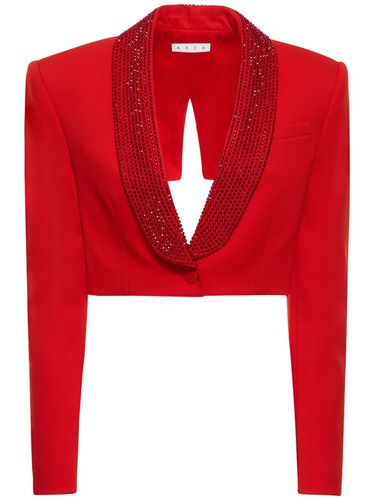 Embellished Wool Cropped Blazer - AREA - Modalova