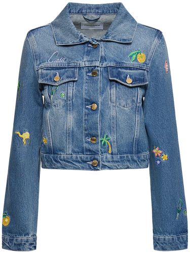 Embroidered Denim Jacket - CASABLANCA - Modalova