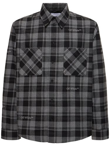 Check Cotton Flannel Shirt - OFF-WHITE - Modalova