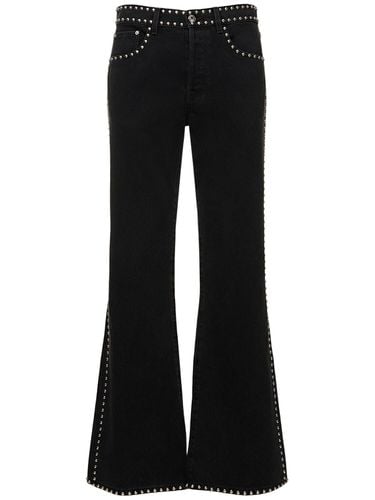 Embroidered Studs Flared Denim Pants - LANVIN - Modalova