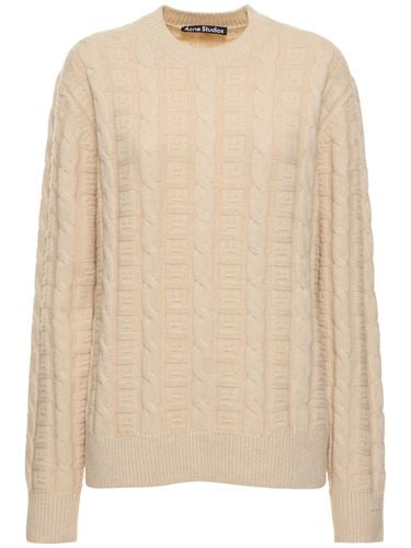 Wool Blend Cable Knit Sweater - ACNE STUDIOS - Modalova