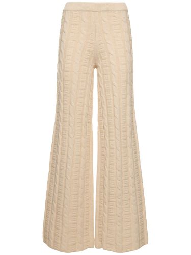 Wool Blend Cable Knit Flared Pants - ACNE STUDIOS - Modalova