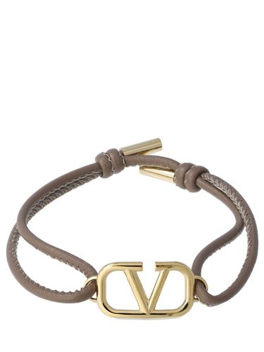 V Logo Leather Sliding Bracelet - VALENTINO GARAVANI - Modalova