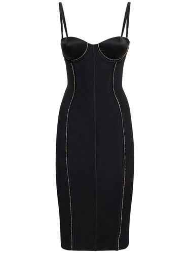 Embellished Mesh Bustier Midi Dress - FLEUR DU MAL - Modalova