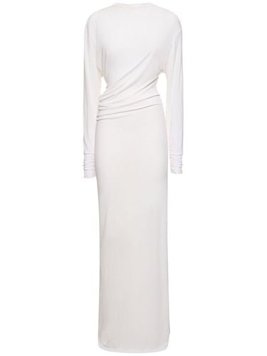 Viscose Draped Long Sleeve Maxi Dress - CHRISTOPHER ESBER - Modalova