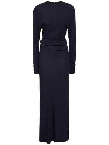 Viscose Draped Long Sleeve Maxi Dress - CHRISTOPHER ESBER - Modalova