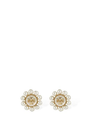 Kira Pearl Flower Stud Earrings - TORY BURCH - Modalova