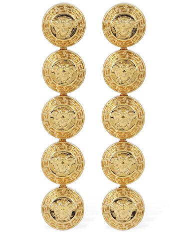 Logo Pendant Earrings - VERSACE - Modalova