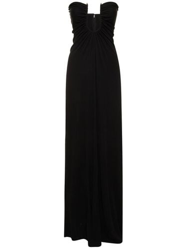 Arced Palm Viscose Strapless Long Dress - CHRISTOPHER ESBER - Modalova