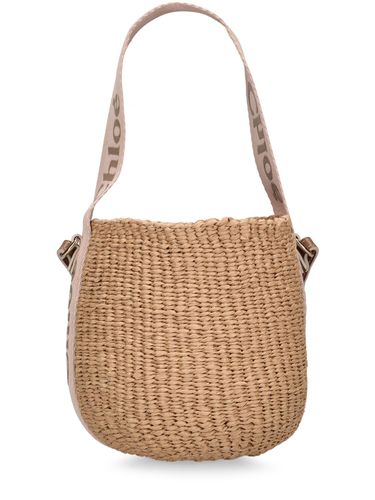 Woody Raffia Bucket Bag - CHLOÉ - Modalova