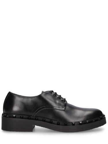 Rockstud Leather Derby Shoes - VALENTINO GARAVANI - Modalova