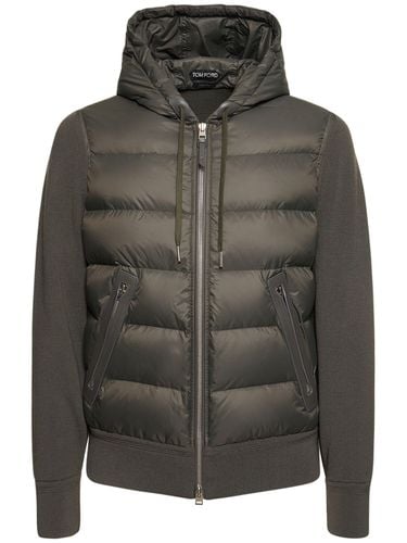 Wool Blend Down Zip Jacket - TOM FORD - Modalova