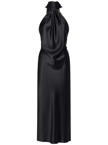 Moli Satin Long Dress W/ Self-tie Panel - MAX MARA - Modalova