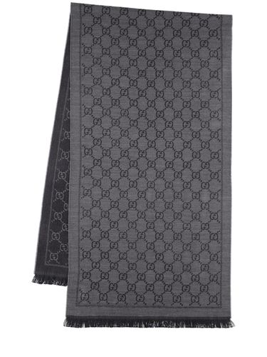 Gg Wool Jacquard Scarf - GUCCI - Modalova