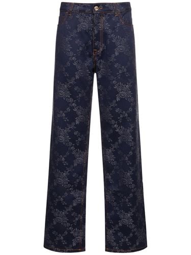 Cotton Jacquard High Rise Straight Jeans - ETRO - Modalova