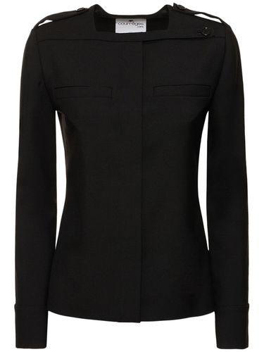 Square Neckline Wool Top - COURREGES - Modalova